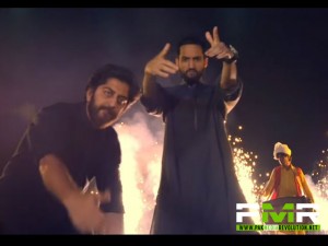 Pakistani musicians Talal Qureshi and Adil Omar make an appearance in the video as well. 